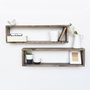 Hanah Home Aa007 Estantería de pared de madera de abeto Color Nogal